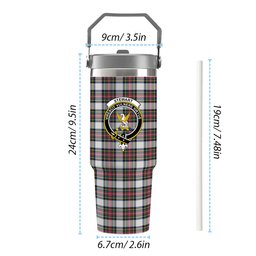 ScotsTee Shop Scottish Stewart Dress Modern Crest Tartan Flip Straw Tumbler 20oz 30oz