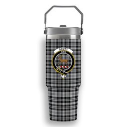 ScotsTee Shop Scottish Scott B&W 1850 Crest Tartan Flip Straw Tumbler 20oz 30oz
