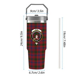 ScotsTee Shop Scottish Ross 4 Crest Tartan Flip Straw Tumbler 20oz 30oz
