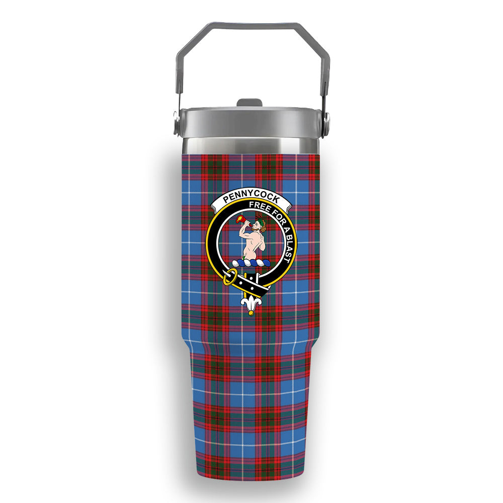 ScotsTee Shop Scottish Pennycook Crest Tartan Flip Straw Tumbler 20oz 30oz