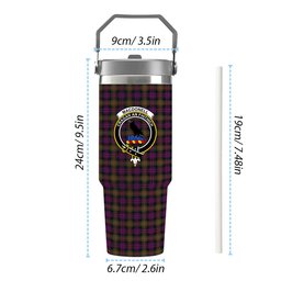 ScotsTee Shop Scottish MacDonell Of Glengarry Modern Crest Tartan Flip Straw Tumbler 20oz 30oz