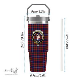ScotsTee Shop Scottish Pennycook Modern Crest Tartan Flip Straw Tumbler 20oz 30oz