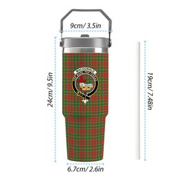 ScotsTee Shop Scottish MacDonald of Kingsburgh Ancient Crest Tartan Flip Straw Tumbler 20oz 30oz