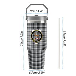 ScotsTee Shop Scottish Scott Black White Crest Tartan Flip Straw Tumbler 20oz 30oz