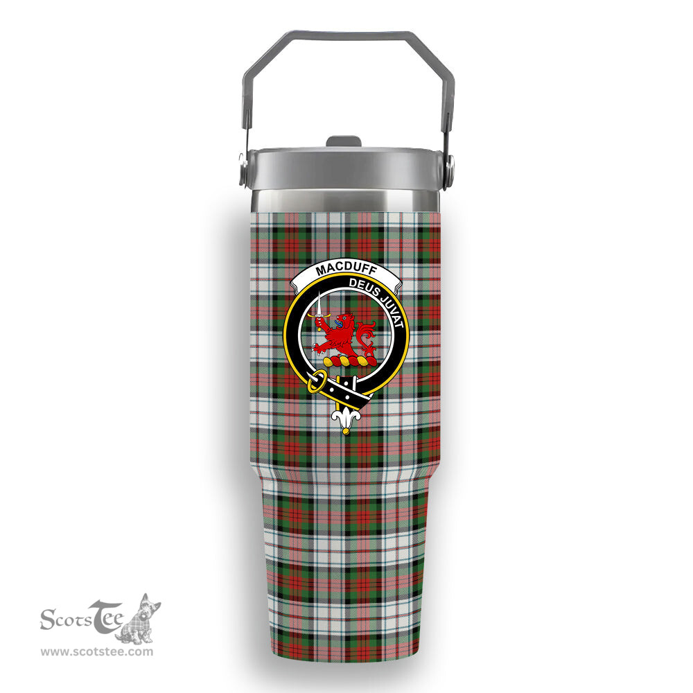 ScotsTee Shop Scottish MacDuff Dress Ancient Crest Tartan Flip Straw Tumbler 20oz 30oz