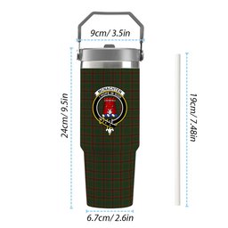 ScotsTee Shop Scottish McNachten Hunting Crest Tartan Flip Straw Tumbler 20oz 30oz