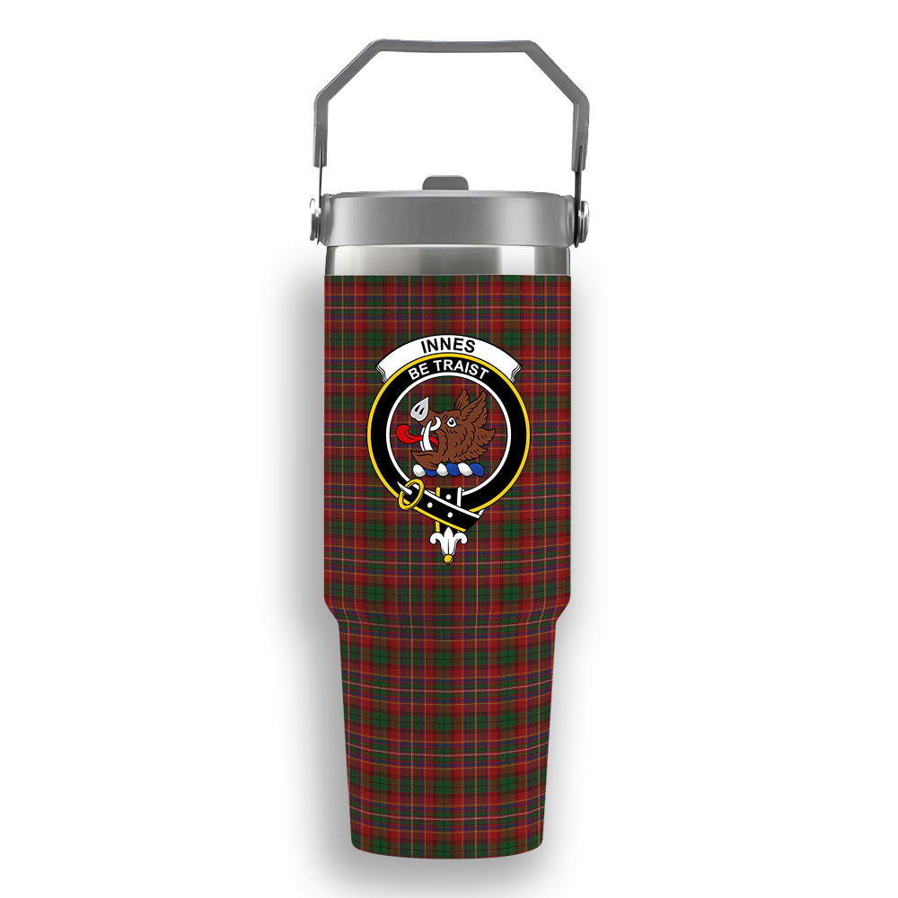 ScotsTee Shop Scottish Innes Crest Tartan Flip Straw Tumbler 20oz 30oz