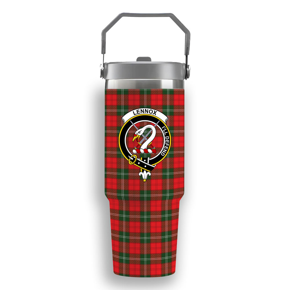 ScotsTee Shop Scottish Lennox Modern Crest Tartan Flip Straw Tumbler 20oz 30oz