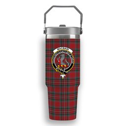 ScotsTee Shop Scottish MacBain Crest Tartan Flip Straw Tumbler 20oz 30oz