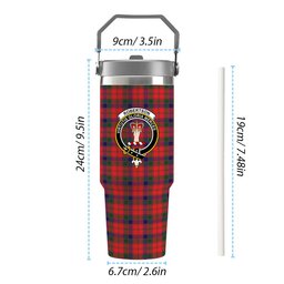 ScotsTee Shop Scottish Robertson Modern Crest Tartan Flip Straw Tumbler 20oz 30oz