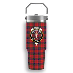 ScotsTee Shop Scottish Robertson Modern Crest Tartan Flip Straw Tumbler 20oz 30oz