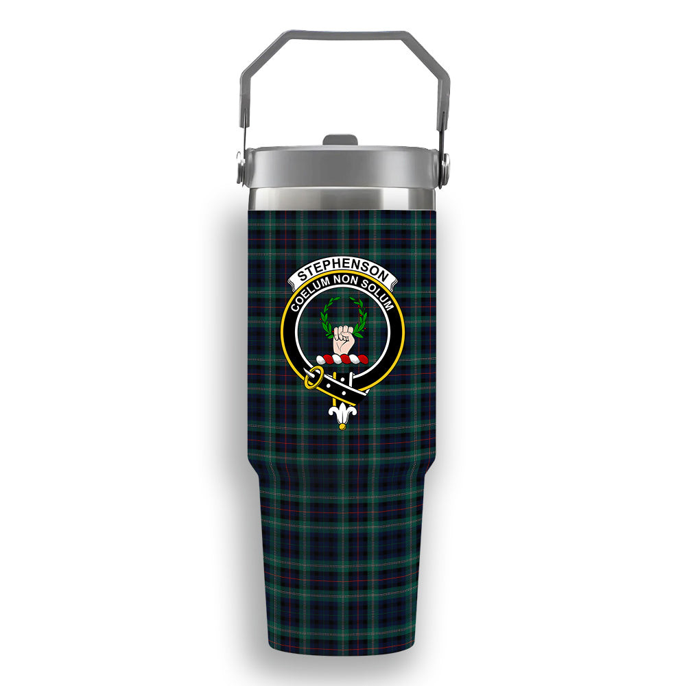 ScotsTee Shop Scottish Stephenson Hunting Modern Crest Tartan Flip Straw Tumbler 20oz 30oz