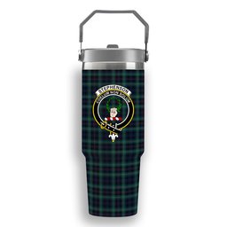 ScotsTee Shop Scottish Stephenson Hunting Modern Crest Tartan Flip Straw Tumbler 20oz 30oz