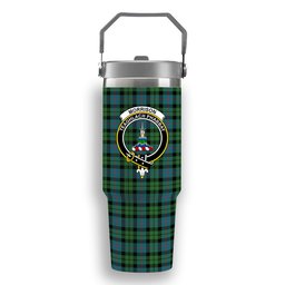 ScotsTee Shop Scottish Morrison Hunting Ancient Crest Tartan Flip Straw Tumbler 20oz 30oz