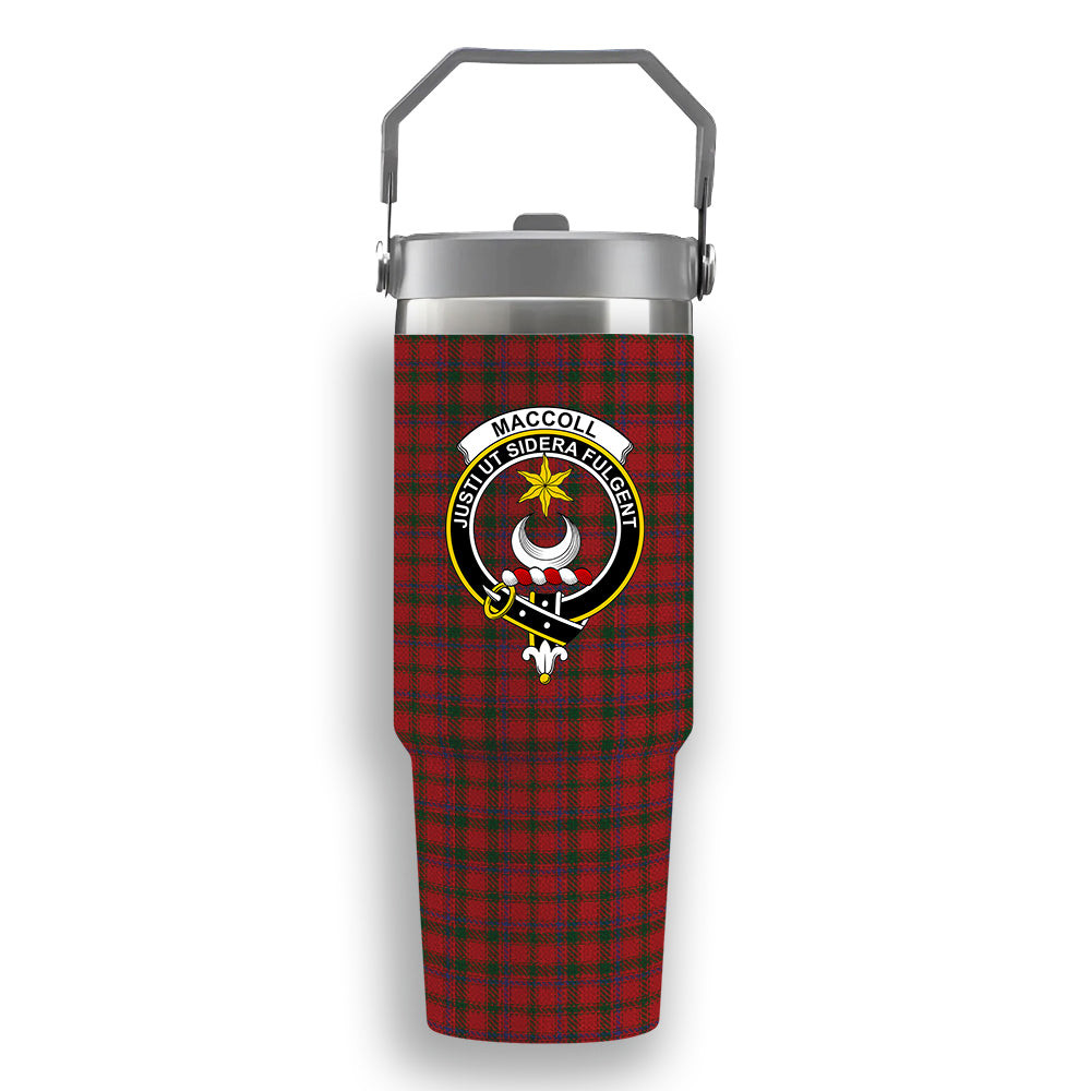 ScotsTee Shop Scottish MacColl 3 Crest Tartan Flip Straw Tumbler 20oz 30oz