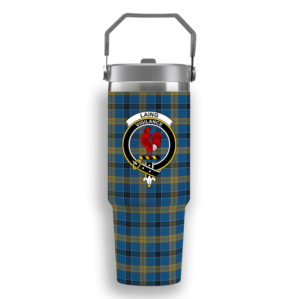 ScotsTee Shop Scottish Laing Crest Tartan Flip Straw Tumbler 20oz 30oz