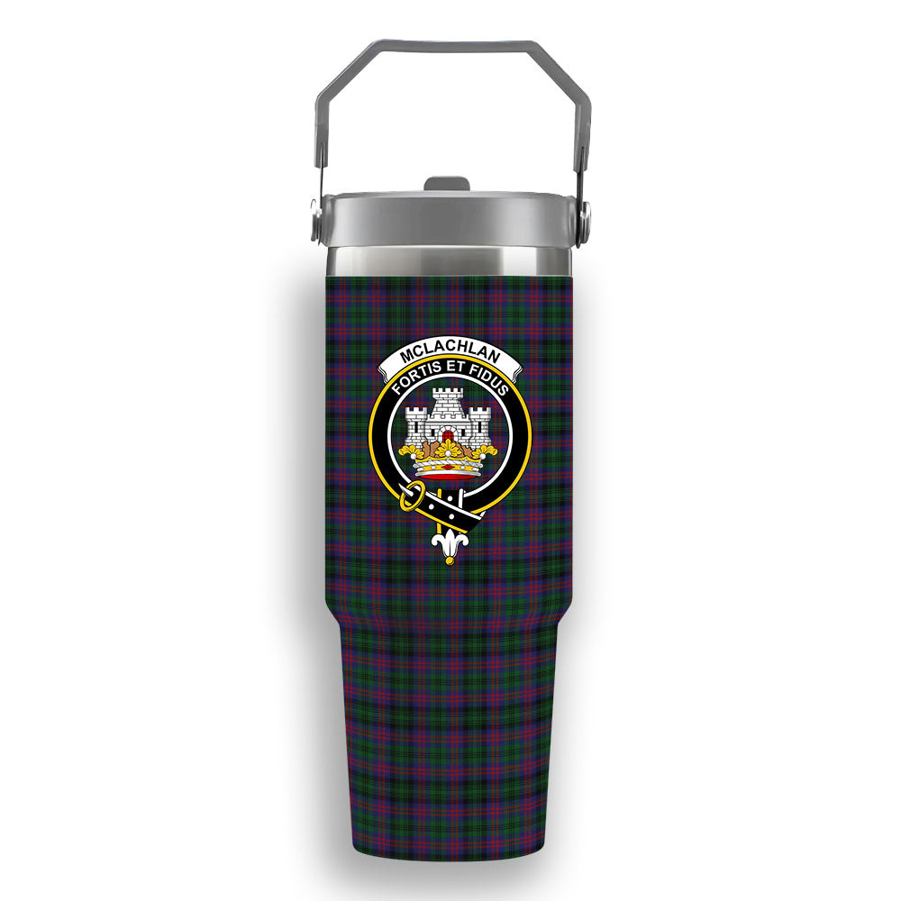 ScotsTee Shop Scottish McLachlan Hunting Crest Tartan Flip Straw Tumbler 20oz 30oz