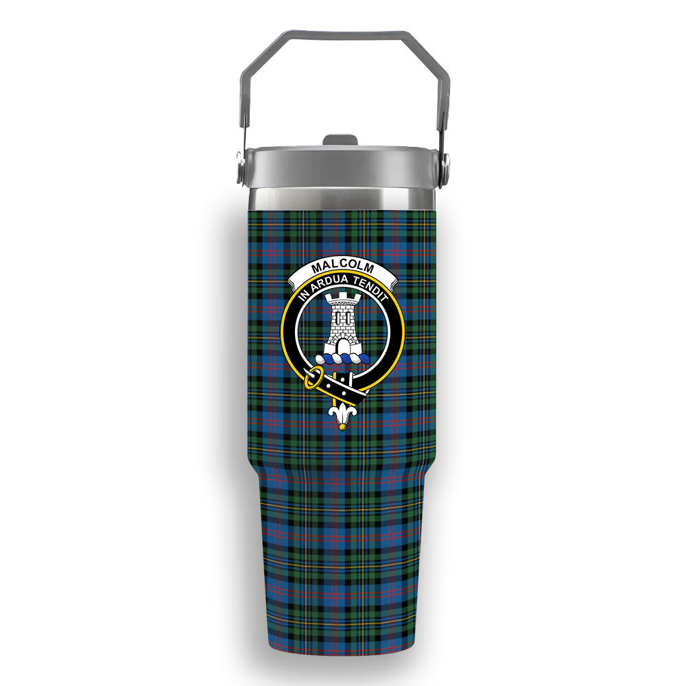 ScotsTee Shop Scottish Malcolm of Berwick Ancient Crest Tartan Flip Straw Tumbler 20oz 30oz
