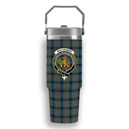 ScotsTee Shop Scottish MacThomas Hunting Ancient Crest Tartan Flip Straw Tumbler 20oz 30oz