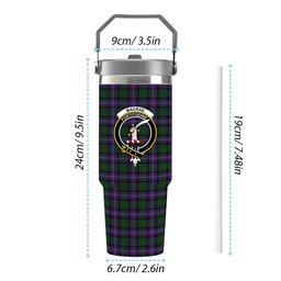 ScotsTee Shop Scottish MacRae Hunting 1 Crest Tartan Flip Straw Tumbler 20oz 30oz