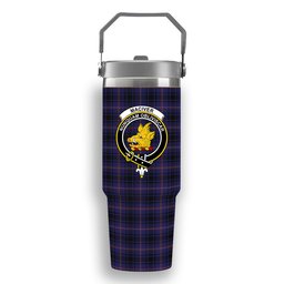 ScotsTee Shop Scottish MacIver of Strome Crest Tartan Flip Straw Tumbler 20oz 30oz