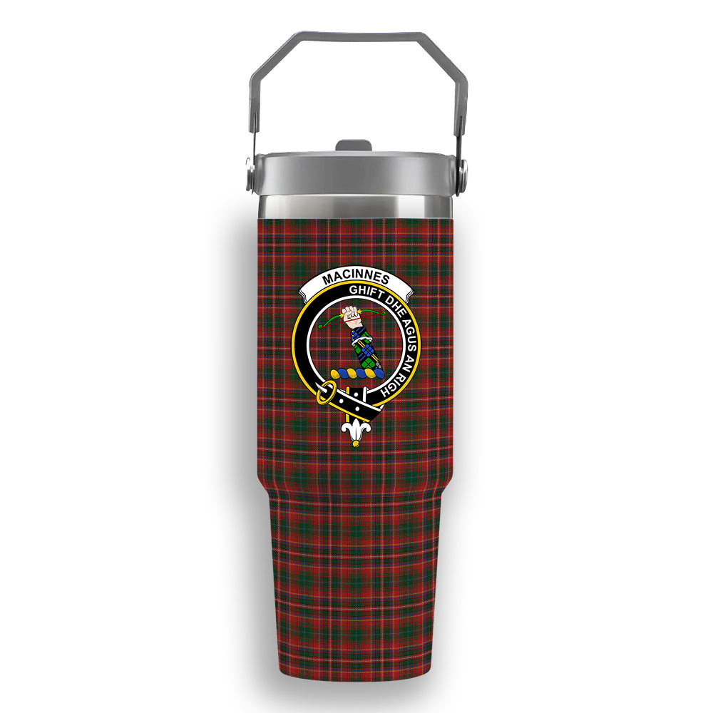 ScotsTee Shop Scottish MacInnes Hastie Crest Tartan Flip Straw Tumbler 20oz 30oz