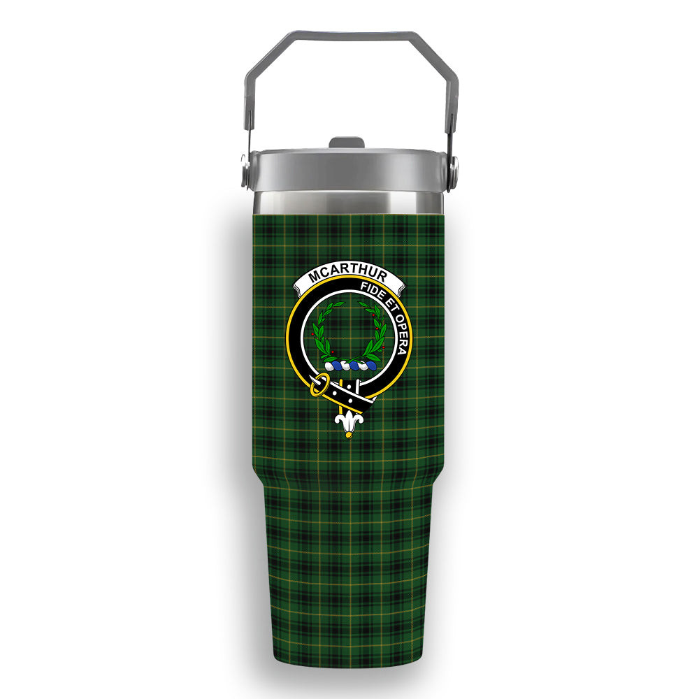 ScotsTee Shop Scottish McArthur Crest Tartan Flip Straw Tumbler 20oz 30oz