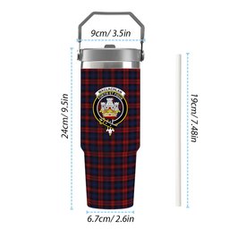 ScotsTee Shop Scottish MacLachlan Crest Tartan Flip Straw Tumbler 20oz 30oz