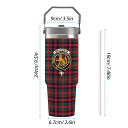 ScotsTee Shop Scottish MacGowan Modern Crest Tartan Flip Straw Tumbler 20oz 30oz