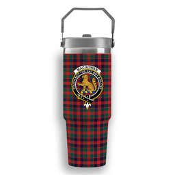 ScotsTee Shop Scottish MacGowan Modern Crest Tartan Flip Straw Tumbler 20oz 30oz