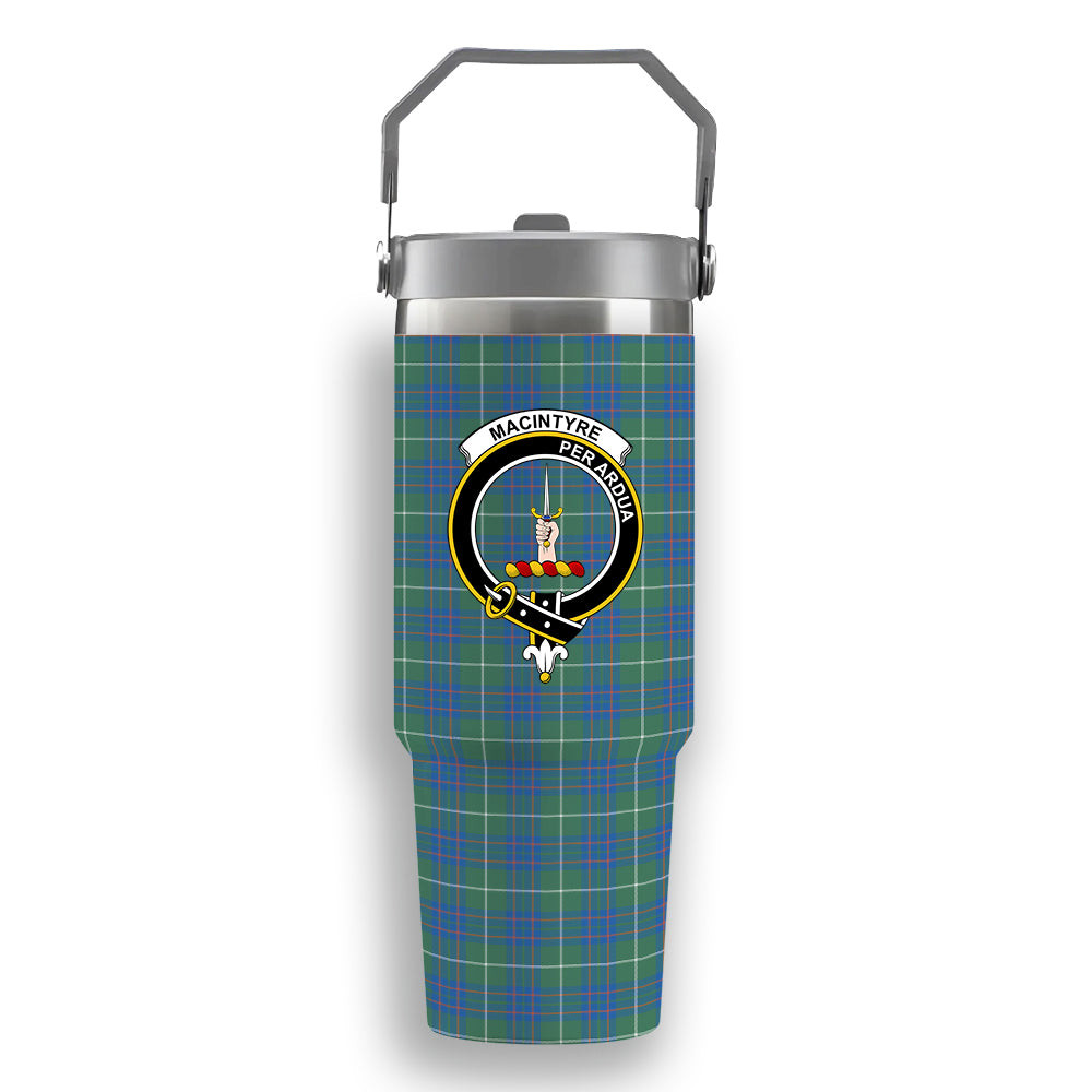 ScotsTee Shop Scottish MacIntyre Hunting Ancient Crest Tartan Flip Straw Tumbler 20oz 30oz