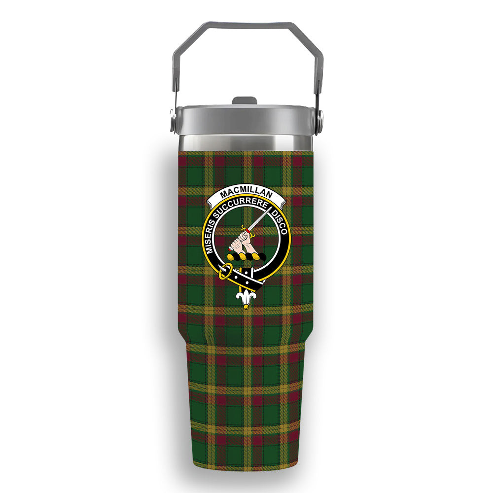 ScotsTee Shop Scottish MacMillan Anc Clans Originaux Crest Tartan Flip Straw Tumbler 20oz 30oz