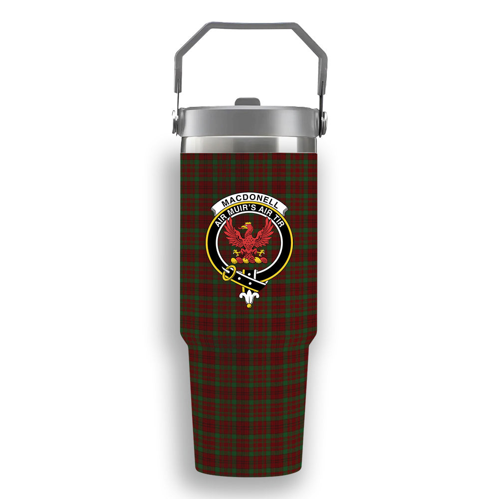 ScotsTee Shop Scottish MacDonell of Keppoch 3 Crest Tartan Flip Straw Tumbler 20oz 30oz