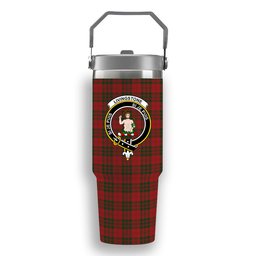 ScotsTee Shop Scottish Livingstone Crest Tartan Flip Straw Tumbler 20oz 30oz