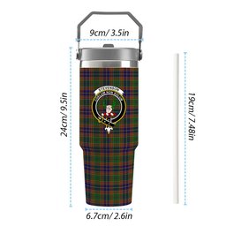 ScotsTee Shop Scottish Stevenson Old Crest Tartan Flip Straw Tumbler 20oz 30oz