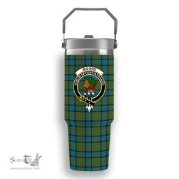 ScotsTee Shop Scottish Moore Ancient Crest Tartan Flip Straw Tumbler 20oz 30oz