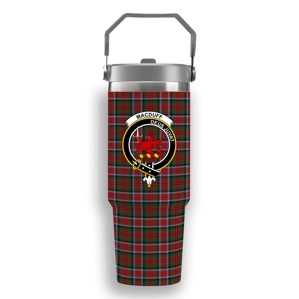 ScotsTee Shop Scottish MacDuff 6 Crest Tartan Flip Straw Tumbler 20oz 30oz