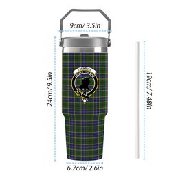 ScotsTee Shop Scottish Turnbull of Thornton Crest Tartan Flip Straw Tumbler 20oz 30oz