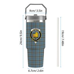 ScotsTee Shop Scottish Thomson Dress TS1383 Crest Tartan Flip Straw Tumbler 20oz 30oz