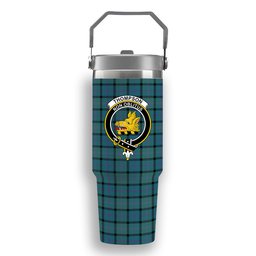 ScotsTee Shop Scottish Thompson Ancient Crest Tartan Flip Straw Tumbler 20oz 30oz
