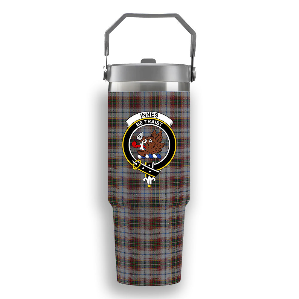 ScotsTee Shop Scottish Innes Red Dress Dance Crest Tartan Flip Straw Tumbler 20oz 30oz
