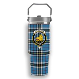 ScotsTee Shop Scottish Thompson Society Crest Tartan Flip Straw Tumbler 20oz 30oz