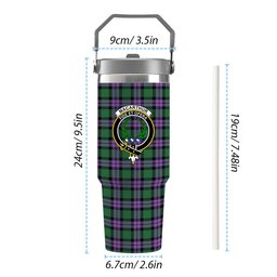 ScotsTee Shop Scottish MacArthur of Milton Ancient Crest Tartan Flip Straw Tumbler 20oz 30oz