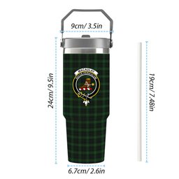 ScotsTee Shop Scottish MacAulay Hunting Crest Tartan Flip Straw Tumbler 20oz 30oz