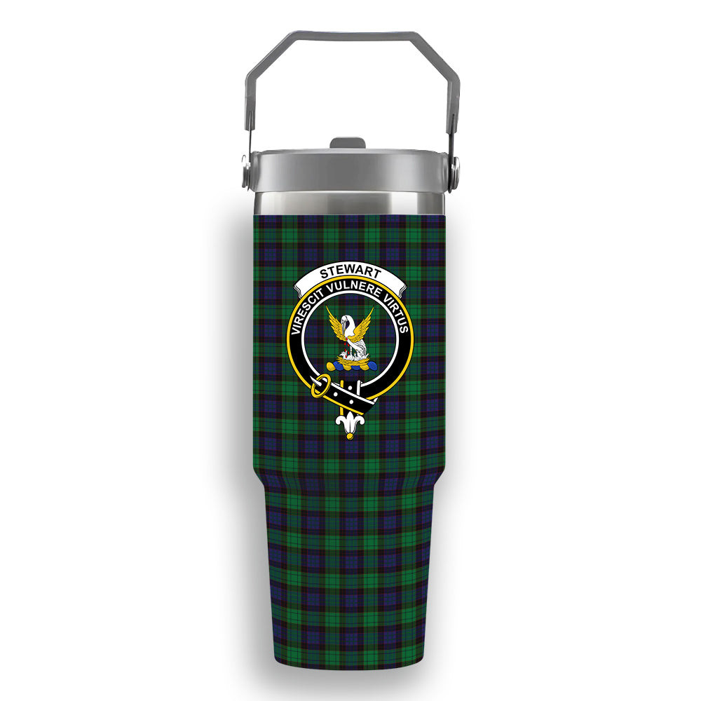 ScotsTee Shop Scottish Stewart Old Modern Crest Tartan Flip Straw Tumbler 20oz 30oz