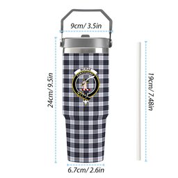 ScotsTee Shop Scottish McRae Dress Modern Crest Tartan Flip Straw Tumbler 20oz 30oz
