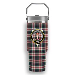 ScotsTee Shop Scottish Robertson Dress Modern Crest Tartan Flip Straw Tumbler 20oz 30oz