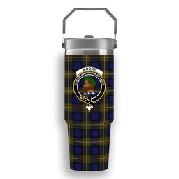 ScotsTee Shop Scottish Moore Crest Tartan Flip Straw Tumbler 20oz 30oz