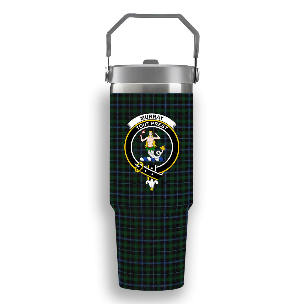 ScotsTee Shop Scottish Murray 1830-40 Crest Tartan Flip Straw Tumbler 20oz 30oz
