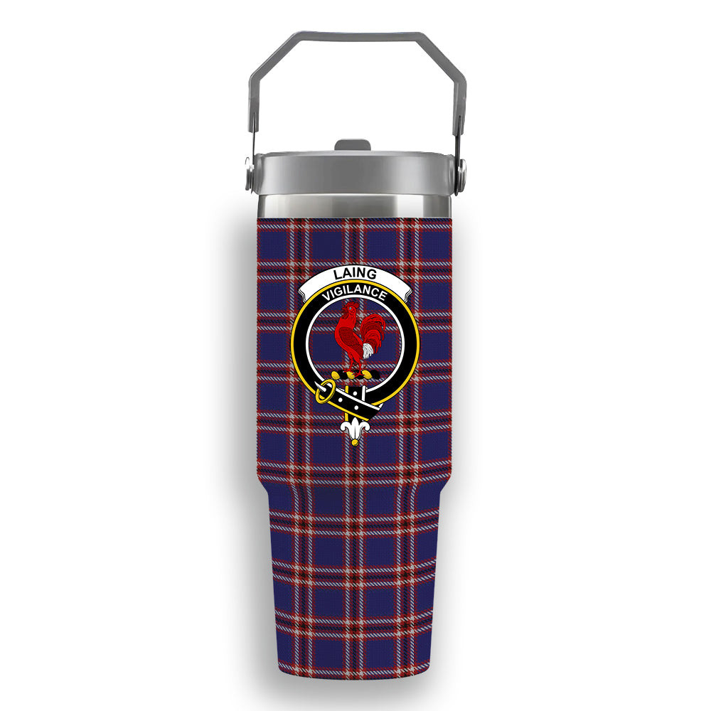ScotsTee Shop Scottish Laing of Archiestown Crest Tartan Flip Straw Tumbler 20oz 30oz